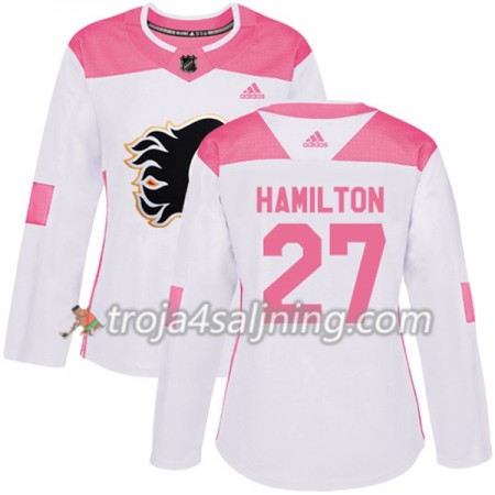 Calgary Flames tröja Dougie Hamilton 27 Vit 2017-2018 Adidas Rosa Fashion Authentic - Dame NHL Tröjor